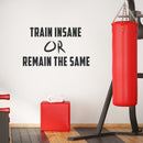 Vinyl Wall Art Decal - Train Insane Or Remain The Same - Indoor Outdoor Focus Determination Decoration Motivational Home Office Decor Gym Fitness Athletics Training Sticker Adhesive   3