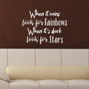 Vinyl Wall Art Decal - When It Rains Look for Rainbows When It’s Dark Look for Stars - 18" x 23" - Bedroom Living Room Office Decor - Positive Trendy Quotes (18" x 23"; White Text) White 18" x 23" 2