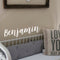 Vinyl Wall Art Decal Boys Custom Name - ’Benjamin’ Custom Text Name- 10" x 40" - Little Boys Bedroom Vinyl Wall Decals - Cute Wall Art for Baby Boy Nursery Room Decor (10" x 40"; White Cursive) White 10" x 40" 2