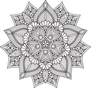 Vinyl Wall Art Decal - Hindu Mandala - 22" x 23" - Home Decor Apartment Workplace - Yoga Studio Namaste Meditation Mandala Bohemian Flower (22" x 23"; Black) Black 23" x 23" 4