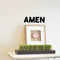 Vinyl Wall Art Decal - Amen - 5. Religious Spiritual Faith Wall Art Sticker - Christianity Inspirational Phrase Decal Adhesive - God Bible Revelation Motivation Quote (5.5" x 20"; Black)