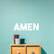 Vinyl Wall Art Decal - Amen - 5.5" x 20" - Religious Spiritual Faith Wall Art Sticker - Christianity Inspirational Phrase Decal Adhesive - God Bible Revelation Motivation Quote (5.5" x 20"; White) White 5.5" x 20"