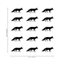 Set of 15 Vinyl Wall Art Decal - Fox Patterns - 2.Each - Stencil Adhesive Vinyl for Home Apartment Workplace Use - Cool Simple Shapes for Living Room Bedroom Decor (2.Each; Black)