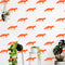 Set of 12 Vinyl Wall Art Decal - Fox Patterns - 2.2" x 5" Each - Stencil Adhesive Vinyl for Home Apartment Workplace Use - Cool Simple Shapes for Living Room Bedroom Decor (2.2" x 5" Each; Orange) Orange 2.2" x 5" Each