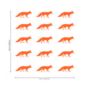 Set of 12 Vinyl Wall Art Decal - Fox Patterns - 2.2" x 5" Each - Stencil Adhesive Vinyl for Home Apartment Workplace Use - Cool Simple Shapes for Living Room Bedroom Decor (2.2" x 5" Each; Orange) Orange 2.2" x 5" Each 3