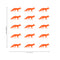 Set of 12 Vinyl Wall Art Decal - Fox Patterns - 2.2" x 5" Each - Stencil Adhesive Vinyl for Home Apartment Workplace Use - Cool Simple Shapes for Living Room Bedroom Decor (2.2" x 5" Each; Orange) Orange 2.2" x 5" Each 3
