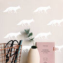 Set of 12 Vinyl Wall Art Decal - Fox Patterns - 2.2" x 5" Each - Stencil Adhesive Vinyl for Home Apartment Workplace Use - Cool Simple Shapes for Living Room Bedroom Decor (2.2" x 5" Each; White) White 2.2" x 5" Each