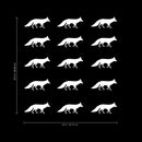 Set of 12 Vinyl Wall Art Decal - Fox Patterns - 2.2" x 5" Each - Stencil Adhesive Vinyl for Home Apartment Workplace Use - Cool Simple Shapes for Living Room Bedroom Decor (2.2" x 5" Each; White) White 2.2" x 5" Each 2