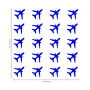 Set of 20 Vinyl Wall Art Decals - Airplanes Patterns - 5" x 5" Each - Stencil Adhesive Vinyl for Home Apartment Use - Cool Simple Shapes for Living Room Bedroom Decorations (5" x 5" Each; Blue) Blue 5" x 5" each 4
