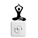 Vinyl Wall Art Decal - Yoga Meditation Pose - 5" x 4" - Holistic Decor for Light Switch Window Mirror Luggage Car Bumper Laptop Computer Sticker Skin Designs Peel and Stick Black 5" x 4"