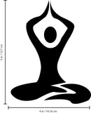 Vinyl Wall Art Decal - Yoga Meditation Pose - 5" x 4" - Holistic Decor for Light Switch Window Mirror Luggage Car Bumper Laptop Computer Sticker Skin Designs Peel and Stick Black 5" x 4" 3