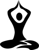Vinyl Wall Art Decal - Yoga Meditation Pose - 5" x 4" - Holistic Decor for Light Switch Window Mirror Luggage Car Bumper Laptop Computer Sticker Skin Designs Peel and Stick Black 5" x 4" 4