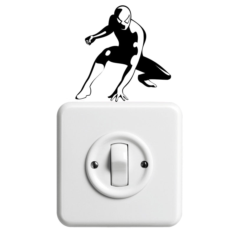 Vinyl Wall Art Decal - Spiderman Inspired - 6" x 6" - Super Hero Decor for Light Switch Window Mirror Luggage Car Bumper Laptop Computer Sticker Skin Designs for Boys Toddlers Teens Black 6" x 6" 4
