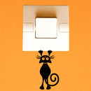 Vinyl Wall Art Decal - Hanging Cat - 4" x 2.5" - Cute Animal Decor For Light Switch Window Mirror Luggage Car Bumper Laptop Computer Peel And Stick Skin Sticker Designs Black 4" x 2.5"