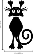 Vinyl Wall Art Decal - Hanging Cat - 4" x 2.5" - Cute Animal Decor For Light Switch Window Mirror Luggage Car Bumper Laptop Computer Peel And Stick Skin Sticker Designs Black 4" x 2.5" 3