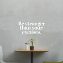 Vinyl Wall Art Decal - Be Stronger Than Your Excuses - 14" x 31" - Motivational Wall Art Decal - Bedroom Living Room Gym Office Decor - Trendy Wall Art - Positive Quotes (14" x 31"; White) White 14" x 31" 2
