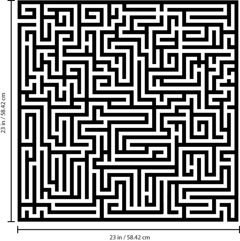 Vinyl Wall Art Decal - Labyrinth - Modern Contemporary Maze Design - Trendy Decor for Home Living Room Bedroom Office Workplace Peel Off Vinyl Stickers (23" x 23"; White)   3
