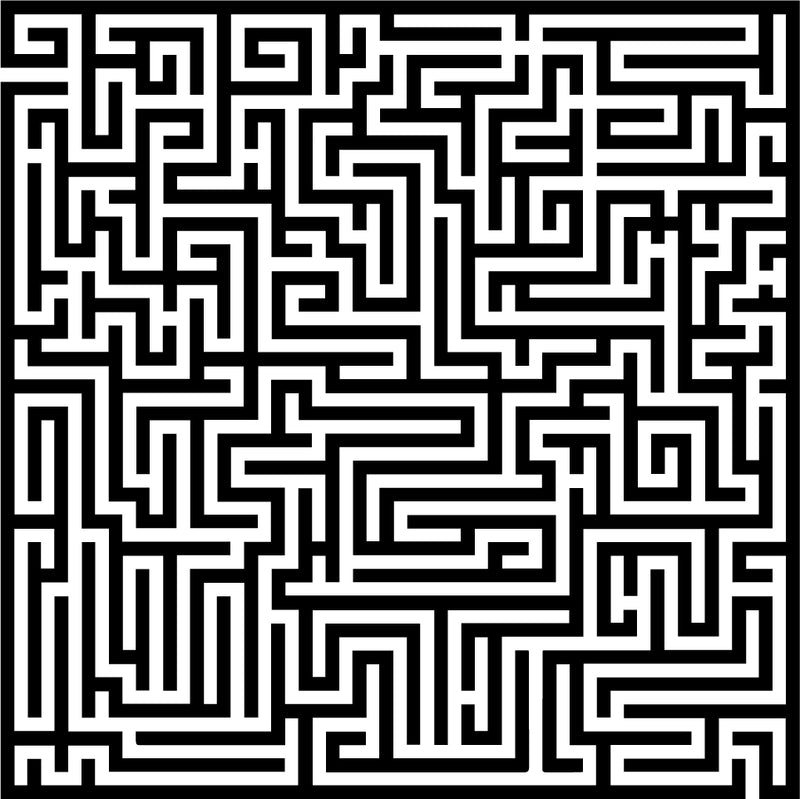 Vinyl Wall Art Decal - Labyrinth - 23" x 23" - Modern Contemporary Maze Design - Trendy Decor for Home Living Room Bedroom Office Workplace Peel Off Vinyl Stickers (23" x 23"; Black) Black 60" To 16" 4