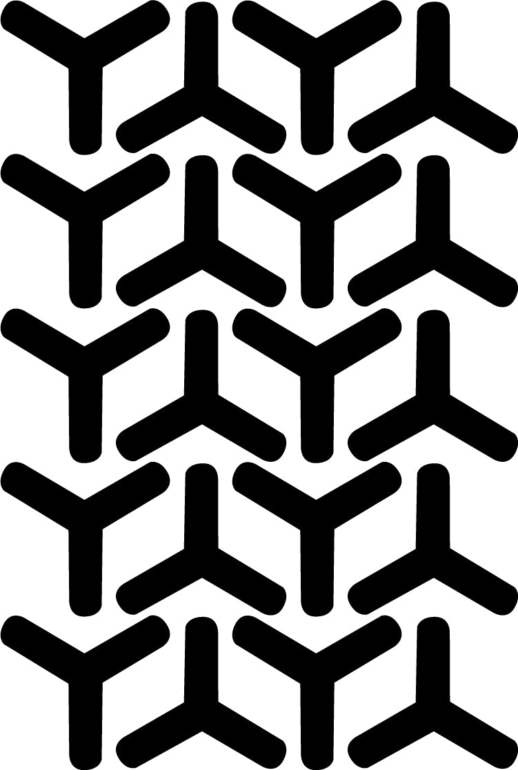 Set of 20 Vinyl Wall Art Decal - Geometric Y Pattern - 5.5" x 6" Each - Sticker Adhesive Vinyls for Home Apartment Office Use - Geometric Design for Living Room Bedroom Decor (5.5" x 6" Each; Black) Black 5" x 6" each 4