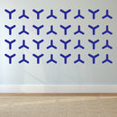 Set of 20 Vinyl Wall Art Decal - Geometric Y Pattern - 5.5" x 6" Each - Sticker Adhesive Vinyls for Home Apartment Office Use - Geometric Design for Living Room Bedroom Decor (5.5" x 6" Each; Blue) Blue 5" x 6" each 2
