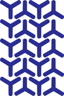 Set of 20 Vinyl Wall Art Decal - Geometric Y Pattern - 5.5" x 6" Each - Sticker Adhesive Vinyls for Home Apartment Office Use - Geometric Design for Living Room Bedroom Decor (5.5" x 6" Each; Blue) Blue 5" x 6" each 4