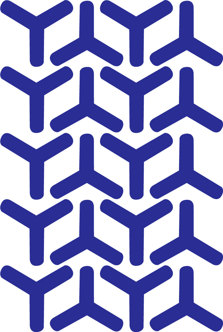 Set of 20 Vinyl Wall Art Decal - Geometric Y Pattern - 5.5" x 6" Each - Sticker Adhesive Vinyls for Home Apartment Office Use - Geometric Design for Living Room Bedroom Decor (5.5" x 6" Each; Blue) Blue 5" x 6" each 4