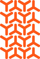 Set of 20 Vinyl Wall Art Decal - Geometric Y Pattern - 5.5" x 6" Each - Sticker Adhesive Vinyls for Home Apartment Office Use - Geometric Design for Living Room Bedroom Decor (5.5" x 6" Each; Orange) Orange 5" x 6" each 4