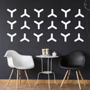 Set of 20 Vinyl Wall Art Decal - Geometric Y Pattern - 5.5" x 6" Each - Sticker Adhesive Vinyls for Home Apartment Office Use - Geometric Design for Living Room Bedroom Decor (5.5" x 6" Each; White) White 5" x 6" each