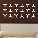 Set of 20 Vinyl Wall Art Decal - Geometric Y Pattern - 5.5" x 6" Each - Sticker Adhesive Vinyls for Home Apartment Office Use - Geometric Design for Living Room Bedroom Decor (5.5" x 6" Each; White) White 5" x 6" each 2