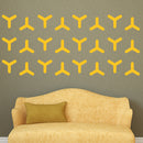 Set of 20 Vinyl Wall Art Decal - Geometric Y Pattern - 5.5" x 6" Each - Sticker Adhesive Vinyls for Home Apartment Office Use - Geometric Design for Living Room Bedroom Decor (5.5" x 6" Each; Yellow) Yellow 5" x 6" each