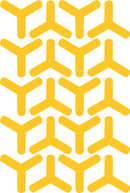 Set of 20 Vinyl Wall Art Decal - Geometric Y Pattern - 5.5" x 6" Each - Sticker Adhesive Vinyls for Home Apartment Office Use - Geometric Design for Living Room Bedroom Decor (5.5" x 6" Each; Yellow) Yellow 5" x 6" each 4