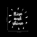 Vinyl Wall Art Decal - Rise and Shine - 27" x 23" - Morning Motivational Decor for Home Wall Bedroom Living Room Nursery - Teens Toddlers Vinyl Peel and Stick Decals (27" x 23"; White) White 27" x 23" 3