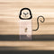 Vinyl Wall Art Decal - Little Monkey - 4" x 4.6" - Cute Animal Decor for Light Switch Window Mirror Luggage Car Bumper Laptop Computer Peel and Stick Skin Sticker Designs Black 4" x 4.6"
