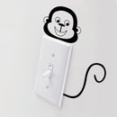 Vinyl Wall Art Decal - Little Monkey - 4" x 4.6" - Cute Animal Decor for Light Switch Window Mirror Luggage Car Bumper Laptop Computer Peel and Stick Skin Sticker Designs Black 4" x 4.6" 2
