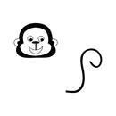 Vinyl Wall Art Decal - Little Monkey - 4" x 4.6" - Cute Animal Decor for Light Switch Window Mirror Luggage Car Bumper Laptop Computer Peel and Stick Skin Sticker Designs Black 4" x 4.6" 4