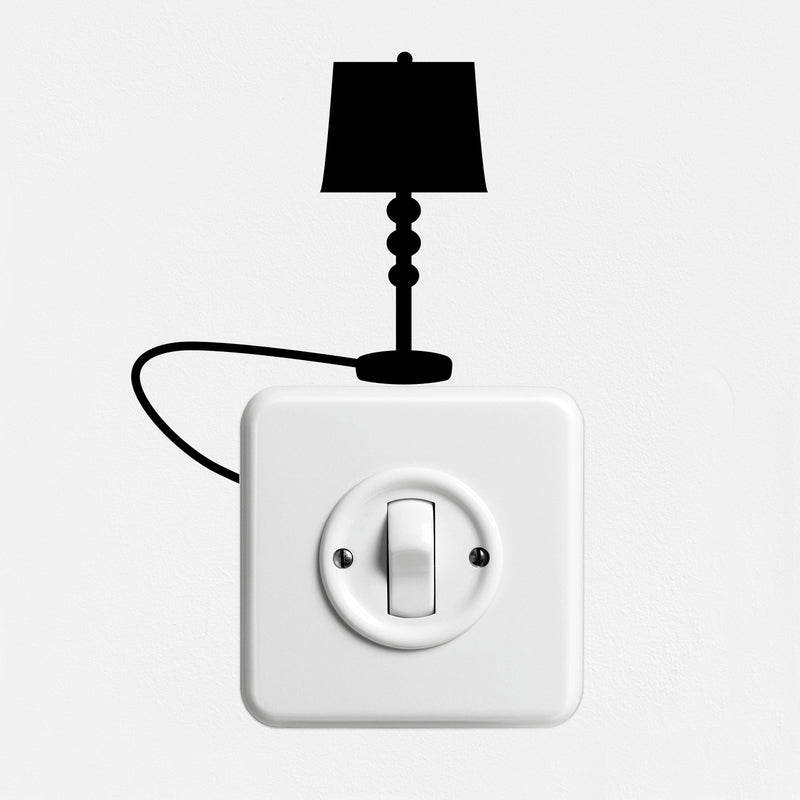 Vinyl Wall Art Decal - Small Lamp - 4" x 3" - Accessory Decor for Light Switch Window Mirror Luggage Car Bumper Laptop Computer Peel and Stick Skin Sticker Designs Black 4" x 3" 2