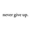 Never Give Up Motivational Quote - Wall Art Decal - Decoration Sticker - Life Quotes Wall Art - Over the Door Vinyl Sticker - Peel Off Vinyl Decals   2