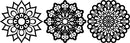 Vinyl Wall Art Decal - Set Of 3 Mandalas - 20" x 20" - Sticker Vinyl For Home Apartment Workplace Use - Beautiful Geometric Universe Symbol For Living Room Dorm Room Yoga Meditation (20" x 20"; Black) Black 20" x 20" 4