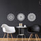 Vinyl Wall Art Decal - Set Of 3 Mandalas - 20" x 20" - Sticker Vinyl For Home Apartment Workplace Use - Beautiful Geometric Universe Symbol For Living Room Dorm Room Yoga Meditation (20" x 20"; White) White 20" x 20"
