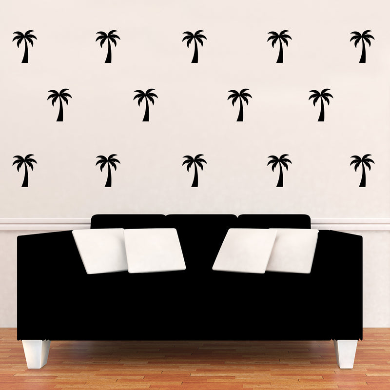 Set of 20 Vinyl Wall Art Decal - Palm Trees - Each - Sticker Adhesive Vinyl for Home Apartment Workplace Use - Kids Teens Trendy Decor for Living Room Dorm Room Bedroom (Each; Green)   2