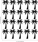 Set of 20 Vinyl Wall Art Decal - Palm Trees - 4" x 3" Each - Sticker Adhesive Vinyl for Home Apartment Workplace Use - Kids Teens Trendy Decor for Living Room Dorm Room Bedroom (4" x 3" Each; Black) Black 4" x 3" each 3