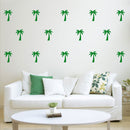 Set of 20 Vinyl Wall Art Decal - Palm Trees - 4" x 3" Each - Sticker Adhesive Vinyl for Home Apartment Workplace Use - Kids Teens Trendy Decor for Living Room Dorm Room Bedroom (4" x 3" Each; Green) Green 4" x 3" each