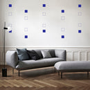 Set of 20 Vinyl Wall Art Decal - Square Patterns - 4.3" x 4.3" Each - Minimalist Vinyl Stickers for Home Apartment Bedroom - Cool Modern Decor for Living Room Workplace Use (4.3" x 4.3" Each; Blue) Blue 4" x 3" each 2
