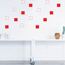 Set of 20 Vinyl Wall Art Decal - Square Patterns - 4.3" x 4.3" Each - Minimalist Vinyl Stickers for Home Apartment Bedroom - Cool Modern Decor for Living Room Workplace Use (4.3" x 4.3" Each; Red) Red 4" x 3" each 2