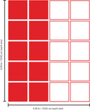 Set of 20 Vinyl Wall Art Decal - Square Patterns - 4.3" x 4.3" Each - Minimalist Vinyl Stickers for Home Apartment Bedroom - Cool Modern Decor for Living Room Workplace Use (4.3" x 4.3" Each; Red) Red 4" x 3" each 3