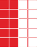 Set of 20 Vinyl Wall Art Decal - Square Patterns - 4.3" x 4.3" Each - Minimalist Vinyl Stickers for Home Apartment Bedroom - Cool Modern Decor for Living Room Workplace Use (4.3" x 4.3" Each; Red) Red 4" x 3" each 4