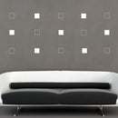 Set of 20 Vinyl Wall Art Decal - Square Patterns - 4.3" x 4.3" Each - Minimalist Vinyl Stickers for Home Apartment Bedroom - Cool Modern Decor for Living Room Workplace Use (4.3" x 4.3" Each; White) White 4" x 3" each