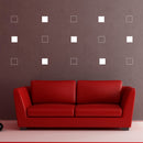 Set of 20 Vinyl Wall Art Decal - Square Patterns - 4.3" x 4.3" Each - Minimalist Vinyl Stickers for Home Apartment Bedroom - Cool Modern Decor for Living Room Workplace Use (4.3" x 4.3" Each; White) White 4" x 3" each 2