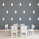 Set of 20 Vinyl Wall Art Decal - Pineapple Pattern - 4" x 2.7" Each - Fun Summer Stickers for Outdoor Indoor Use - Trendy Home Decor for Bedroom Dorm Room Apartment Wall Art (4" x 2.7" Each; White) White 4" x 2.7" each 2