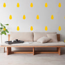 Set of 20 Vinyl Wall Art Decal - Pineapple Pattern - 4" x 2.7" Each - Fun Summer Stickers for Outdoor Indoor Use - Trendy Home Decor for Bedroom Dorm Room Apartment Wall Art (4" x 2.7" Each; Yellow) Yellow 4" x 2.7" each
